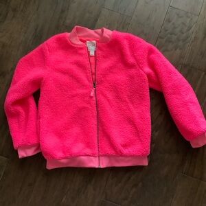 Cat & Jack Kids Girls Fleece Winter Jacket Lined Large Puff 10/12 Full zip Pink